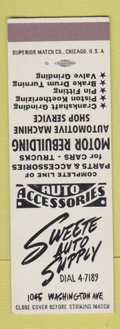 Matchbook Cover - Sweete Auto Supply SAMPLE