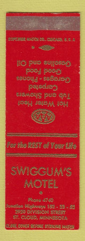 Matchbook Cover - Swiggum's Motel St Cloud MN SAMPLE