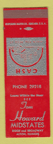 Matchbook Cover - Tom Howard Midstates Loans Alton IL SAMPLE