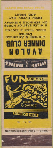 Matchbook Cover - Avalon Dinner Club Chinese Food Hobbs NM girlie