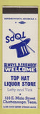 Matchbook Cover - Top Hat Liquor Store Chattanooga TN SAMPLE