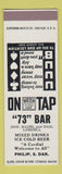 Matchbook Cover - 73 Bar Philip SD SAMPLE