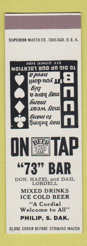 Matchbook Cover - 73 Bar Philip SD SAMPLE