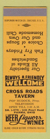 Matchbook Cover - Cross Roads Tavern Parma OH SAMPLE