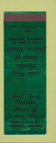 Matchbook Cover - Food King Grocery Phoenix AZ WEAR SAMPLE