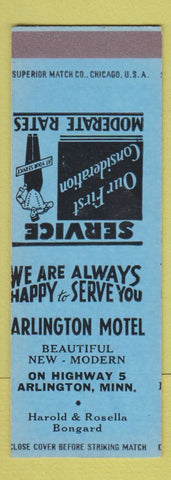 Matchbook Cover - Arlington Hotel Arlington MN SAMPLE