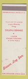Matchbook Cover - Brown Log Inn Saratoga Springs NY WEAR SAMPLE