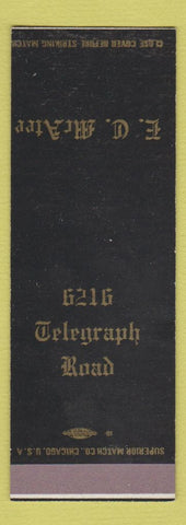 Matchbook Cover - EG McAtee SAMPLE