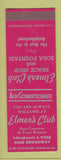 Matchbook Cover - Elmer's Club SAMPLE