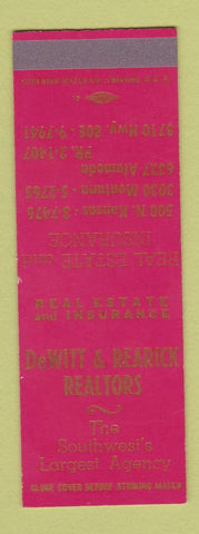 Matchbook Cover - DeWitt Rearick Real Estate  SAMPLE
