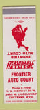 Matchbook Cover - Frontier Auto Court Cheyenne WY SAMPLE