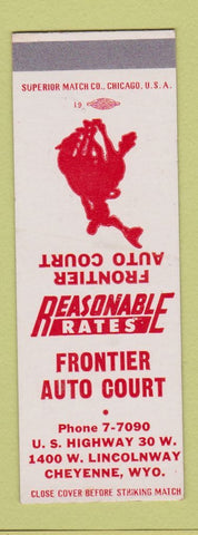 Matchbook Cover - Frontier Auto Court Cheyenne WY SAMPLE