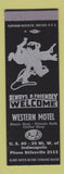 Matchbook Cover - Western Motel Indianapolis IN SAMPLE
