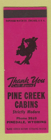 Matchbook Cover - Pine Creek Cabins Pinedale WY SAMPLE