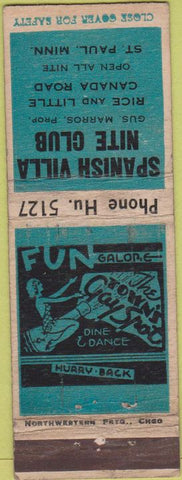 Matchbook Cover - Spanish Villa Nite Club St Paul MN girlie WEAR