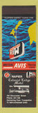 Matchbook Cover - Avis Car Rental Napier Colonial Lodge Motel New Zealand SAMPLE