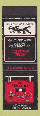 Matchbook Cover - Red Coach Hotel Majestic Palmerston New Zealand SAMPLE