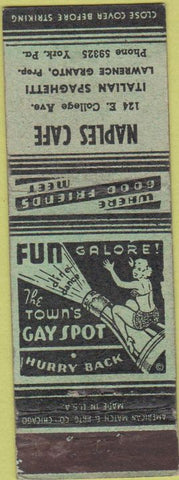 Matchbook Cover - Naples Cafe York PA girlie CREASE