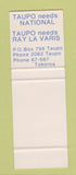 Matchbook Cover - Ray La Varis Election Taupo New Zealand SAMPLE