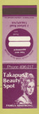 Matchbook Cover - Takapuna Beauty Salon New Zealand girlie SAMPLE