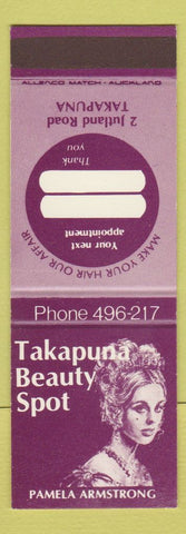 Matchbook Cover - Takapuna Beauty Salon New Zealand girlie SAMPLE