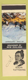 Matchbook Cover - New Zealand Mount Cook Canterbury Maori Tattooing SAMPLE