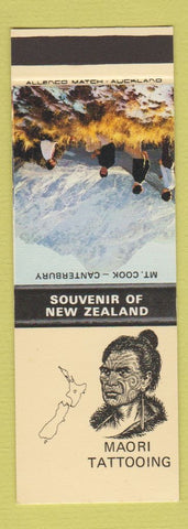 Matchbook Cover - New Zealand Mount Cook Canterbury Maori Tattooing SAMPLE