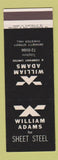 Matchbook Cover - William Adams Sheet Steel Australia BLACK SAMPLE