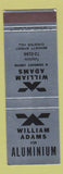 Matchbook Cover - William Adams Aluminum Australia SILVER SAMPLE