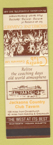Matchbook Cover - Country Club Cabarets New Zealand SAMPLE
