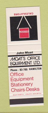 Matchbook Cover - Moat's Office Equipment Hamilton New Zealand SAMPLE