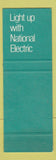 Matchbook Cover - National Electric Wellington New Zealand WEAR SAMPLE