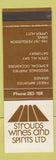 Matchbook Cover - Strouds Wines Upper Hutt New Zealand SAMPLE