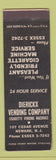 Matchbook Cover - Dierickx Vending Newark NJ WEAR SAMPLE