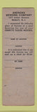 Matchbook Cover - Dierickx Vending Newark NJ WEAR SAMPLE