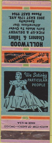 Matchbook Cover - Hollywood Cleaners Tailors girlie WORN
