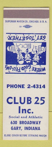 Matchbook Cover - Club 25 Gary IN SAMPLE