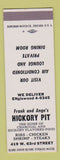 Matchbook Cover - Frank and Ange's Hickory Pit SAMPLE