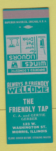 Matchbook Cover - The Friendly Tap Morris IL SAMPLE