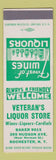 Matchbook Cover - Veteran's Liquor Store Rochester NY SAMPLE