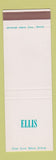 Matchbook Cover - Ellis Marine City MI cleaning SAMPLE