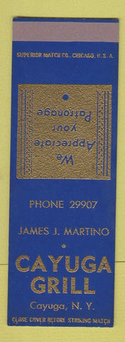 Matchbook Cover - Cayuga Grill NY SAMPLE