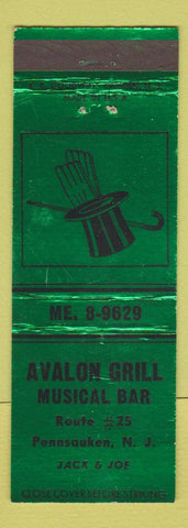 Matchbook Cover - Avalon Grill Musical Bar Pennsauken NJ SAMPLE