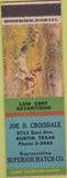 Matchbook Cover - Joe Croisdale Austin TX Superior Match