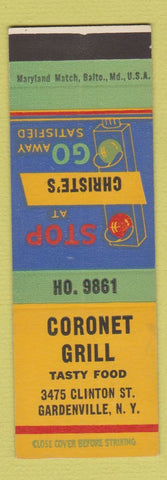 Matchbook Cover - Coronet Grill Gardenville NY SAMPLE