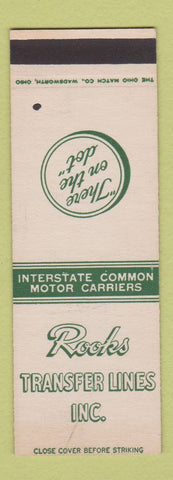 Matchbook Cover - Rooks Trucking Transfer Lines Chicago IL SAMPLE