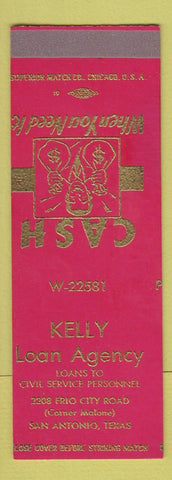 Matchbook Cover - Kelly Loan Agency San Antonio TX SAMPLE