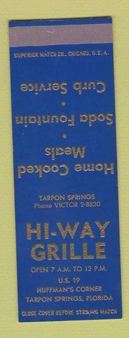 Matchbook Cover - Hi Way Grille Tarpon Springs FL SAMPLE