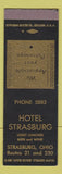 Matchbook Cover - Hotel Strasburg OH SAMPLE
