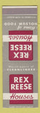 Matchbook Cover - Rex Reese Houses WEAR SAMPLE